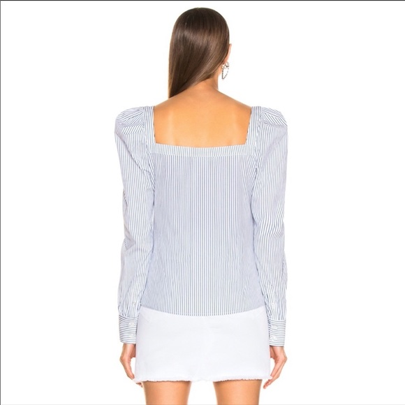 Veronica Beard Frankie Pinstripe Button Down Top - Picture 5 of 8